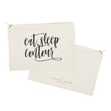 Eat, Sleep, Contour Cotton Canvas Cosmetic Bag - The Cotton and Canvas Co.