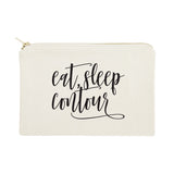 Eat, Sleep, Contour Cotton Canvas Cosmetic Bag - The Cotton and Canvas Co.