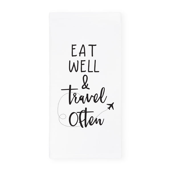 The Cotton and Canvas Co. Eat Well Travel Often Kitchen Tea Towel