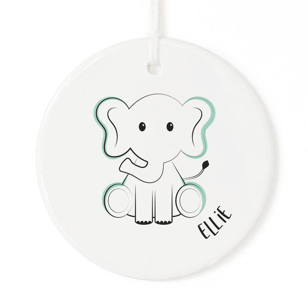 The Cotton and Canvas Co. Personalized Name Elephant Christmas Ornament