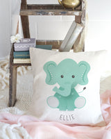 Personalized Elephant Baby Pillow Cover - The Cotton and Canvas Co.