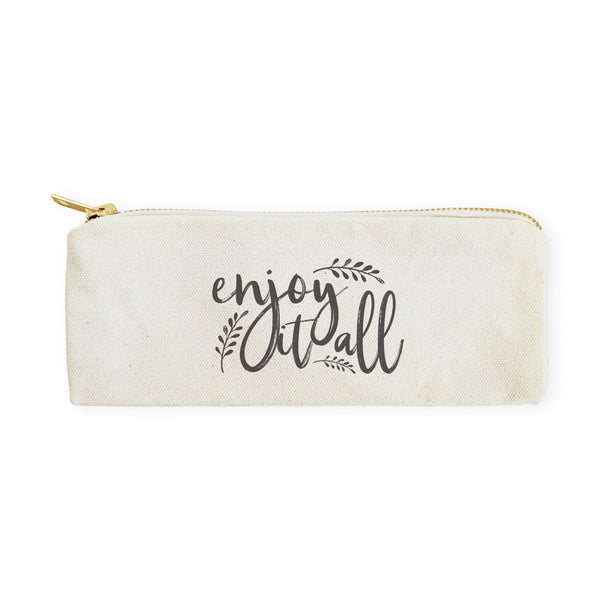 The Cotton and Canvas Co. Enjoy It All Cotton Canvas Pencil Case and Travel Pouch