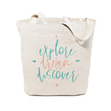 Explore. Dream. Discover Cotton Canvas Tote Bag - The Cotton and Canvas Co.