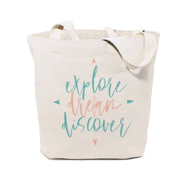 The Cotton and Canvas Co. Explore. Dream. Discover Cotton Canvas Tote Bag