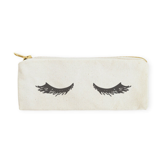 Closed Eyelashes Cotton Canvas Pencil Case and Travel Pouch - The Cotton and Canvas Co.