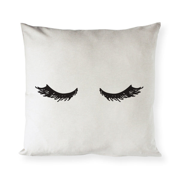 The Cotton and Canvas Co. Mascara Closed Eyelashes Pillow Cover