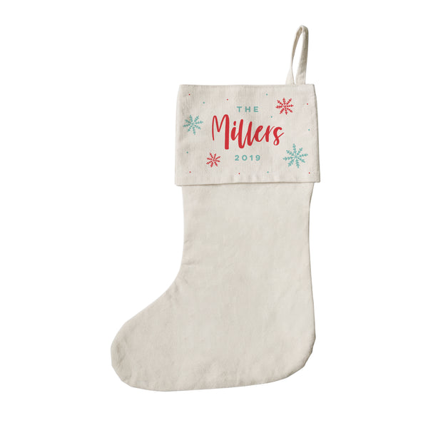 The Cotton and Canvas Co. Personalized Family Last Name and Year Christmas Stocking