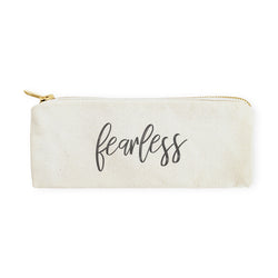 Fearless Cotton Canvas Pencil Case and Travel Pouch - The Cotton and Canvas Co.