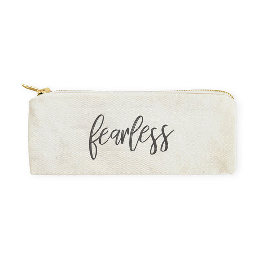 Fearless Cotton Canvas Pencil Case and Travel Pouch - The Cotton and Canvas Co.