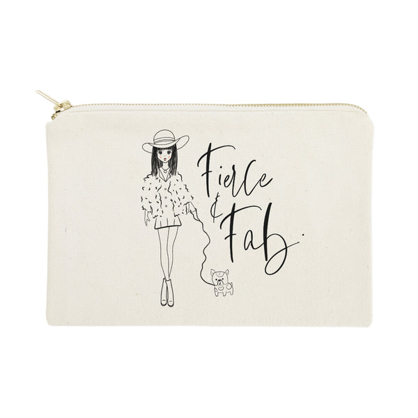 The Cotton and Canvas Co. Fierce and Fab Cotton Canvas Cosmetic Bag