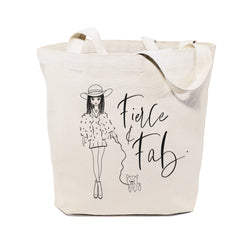 Fierce and Fab Cotton Canvas Tote Bag - The Cotton and Canvas Co.