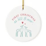 First Christmas as Mr. and Mrs. with Deer Christmas Ornament - The Cotton and Canvas Co.