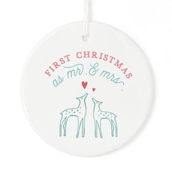 First Christmas as Mr. and Mrs. with Deer Christmas Ornament - The Cotton and Canvas Co.
