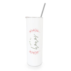Floral Maid of Honor Wedding Tumbler
