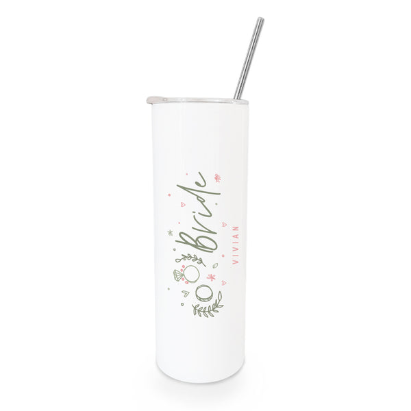 The Cotton and Canvas Co. Personalized Name Floral Bride Wedding Tumbler