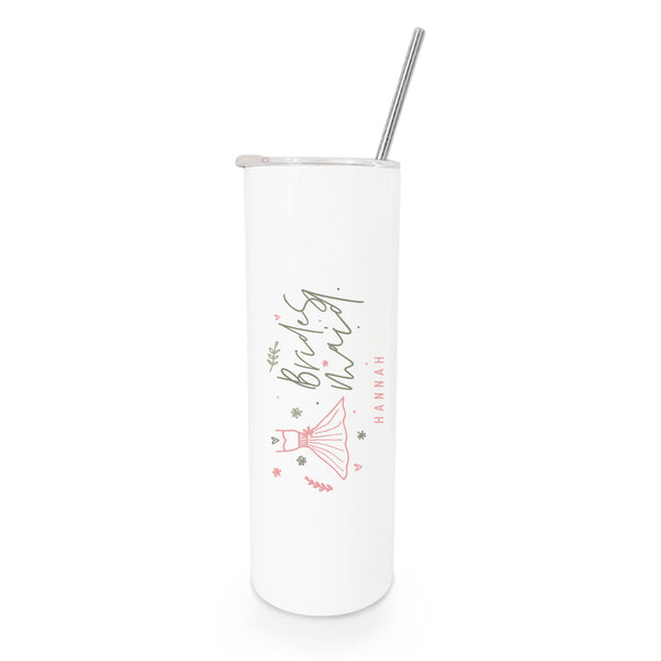 The Cotton and Canvas Co. Personalized Name Floral Bridesmaid Wedding Tumbler