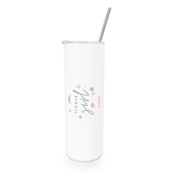 Personalized Name Floral Flower Girl Wedding Tumbler