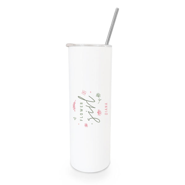 The Cotton and Canvas Co. Personalized Name Floral Flower Girl Wedding Tumbler
