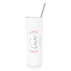 Personalized Name Floral Maid of Honor Wedding Tumbler