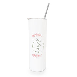 Personalized Name Floral Matron of Honor Wedding Tumbler