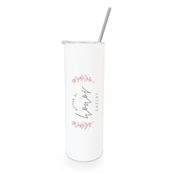The Cotton and Canvas Co. Personalized Name Floral Matron of Honor Wedding Tumbler