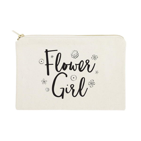 The Cotton and Canvas Co. Flower Girl Cotton Canvas Cosmetic Bag