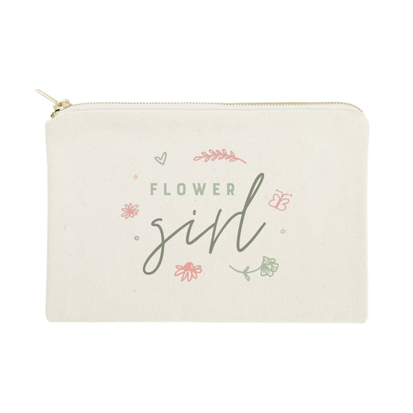 The Cotton and Canvas Co. Floral Flower Girl Cotton Canvas Cosmetic Bag