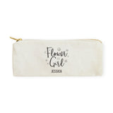 Flower Girl Personalized Cotton Canvas Pencil Case and Travel Pouch - The Cotton and Canvas Co.