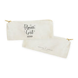 Flower Girl Personalized Cotton Canvas Pencil Case and Travel Pouch - The Cotton and Canvas Co.