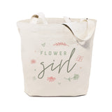 Floral Flower Girl Wedding Cotton Canvas Tote Bag - The Cotton and Canvas Co.