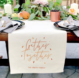 Personalized Family Last Name Gather Together Canvas Table Runner - The Cotton and Canvas Co.