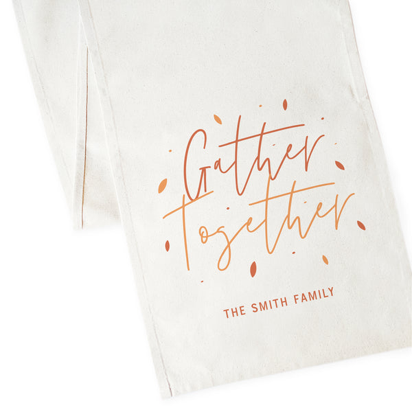 The Cotton and Canvas Co. Personalized Family Last Name Gather Together Canvas Table Runner