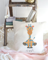 Personalized Giraffe Baby Pillow Cover - The Cotton and Canvas Co.