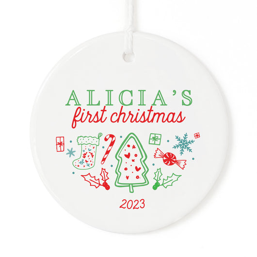 Classic Personalized Name First Christmas Ornament