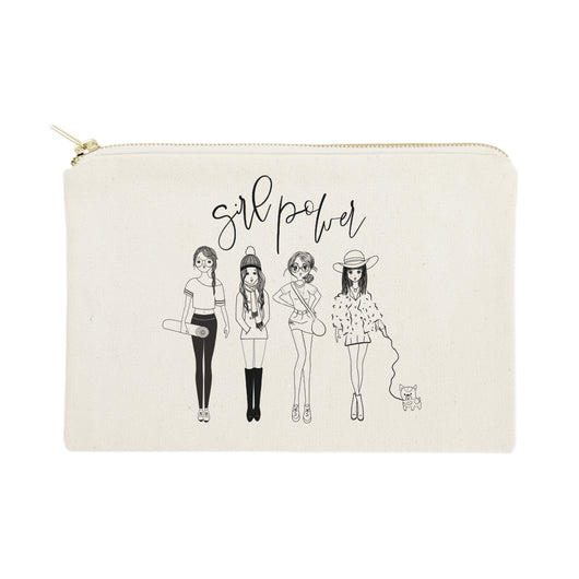 Girl Power Cotton Canvas Cosmetic Bag - The Cotton and Canvas Co.