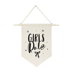 Girls Rule Hanging Wall Banner - The Cotton and Canvas Co.