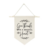 Give Thanks with a Grateful Heart Hanging Wall Banner - The Cotton and Canvas Co.