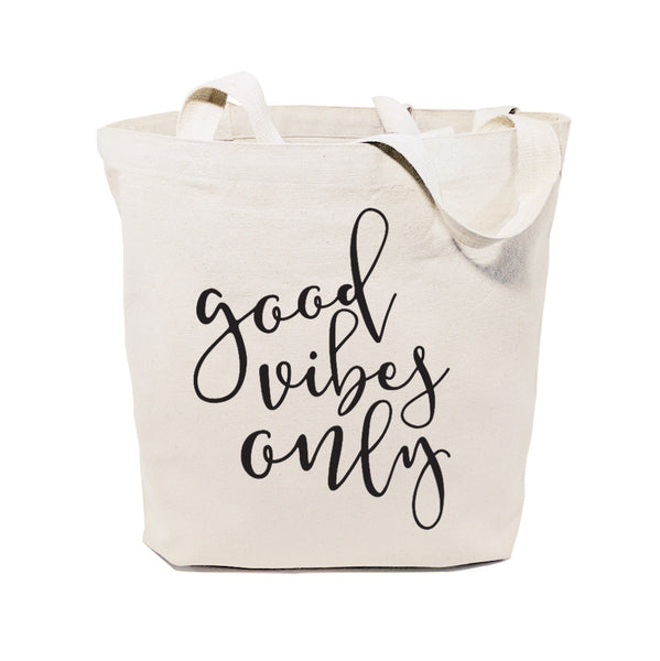 The Cotton and Canvas Co. Good Vibes Only Cotton Canvas Tote Bag