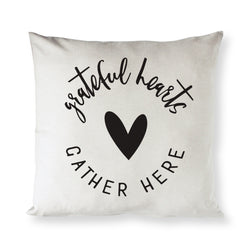 Grateful Hearts Gather Here Pillow Cover - The Cotton and Canvas Co.