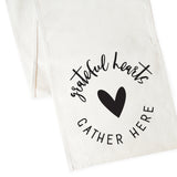 Grateful Hearts Gather Here Cotton Canvas Table Runner - The Cotton and Canvas Co.