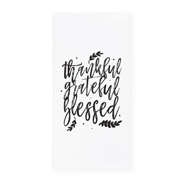 The Cotton and Canvas Co. Thankful Grateful Blessed Kitchen Tea Towel