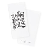 Thankful Grateful Blessed Kitchen Tea Towel - The Cotton and Canvas Co.