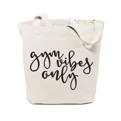 Gym Vibes Only Cotton Canvas Tote Bag - The Cotton and Canvas Co.