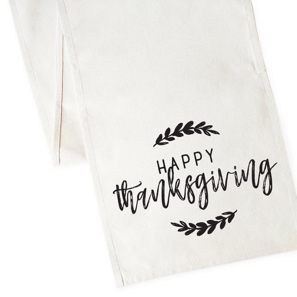 The Cotton and Canvas Co. Happy Thanksgiving Canvas Table Runner