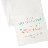 Personalized Family Last Name Happy Thanksgiving and Year Canvas Table Runner - The Cotton and Canvas Co.