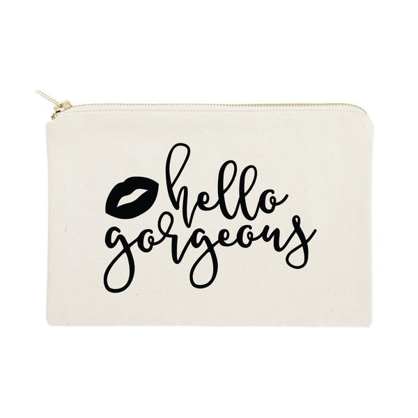 The Cotton and Canvas Co. Hello Gorgeous Cotton Canvas Cosmetic Bag