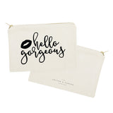 Hello Gorgeous Cotton Canvas Cosmetic Bag - The Cotton and Canvas Co.