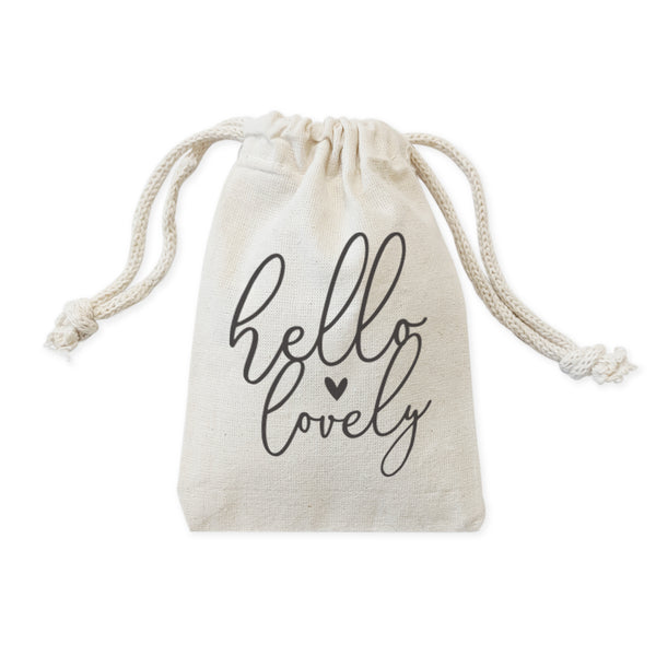 The Cotton and Canvas Co. Hello Lovely Wedding Favor Bags, 6-Pack