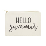 Hello Summer Cotton Canvas Cosmetic Bag - The Cotton and Canvas Co.