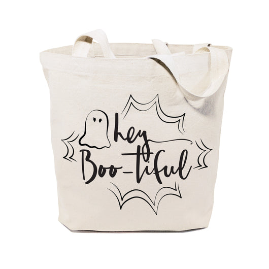 Hey BOO-tiful Halloween Cotton Canvas Tote Bag - The Cotton and Canvas Co.